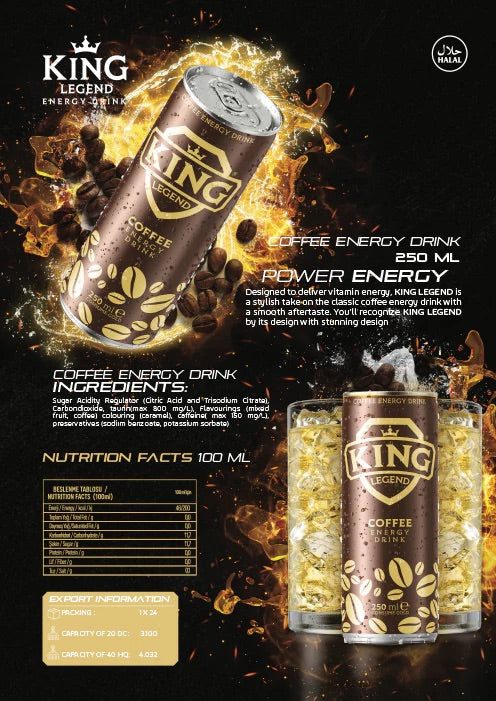 king legend 250ml coffee Energy Drink 24 pack